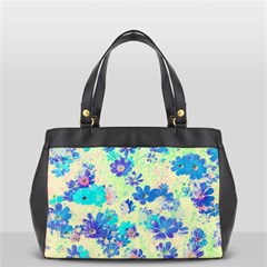 Cosmos Flowers Blue Oversize Office Handbag by DinkovaArt