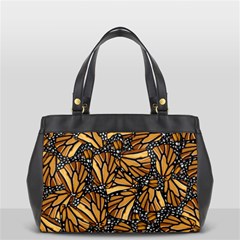 Monarch Butterfly Wings Pattern Oversize Office Handbag (2 Sides) by SpinnyChairDesigns