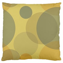 Yellow Grey Large Polka Dots Large Cushion Case (one Side)