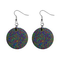 Abstract Rainbow Marble Camouflage Mini Button Earrings by SpinnyChairDesigns