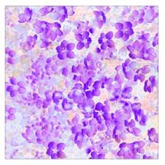 Purple Spring Flowers Large Satin Scarf (square) by DinkovaArt