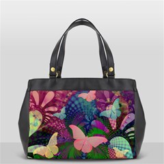 Butterfly Garden Art Oversize Office Handbag (2 Sides) by SpinnyChairDesigns