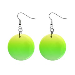 Lemon Yellow And Lime Green Gradient Ombre Color Mini Button Earrings by SpinnyChairDesigns