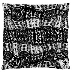 Abstract Black And White Stripes Checkered Pattern Large Cushion Case (one Side)