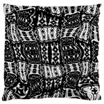 Abstract Black and White Stripes Checkered Pattern Large Cushion Case (One Side) Front