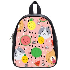 Cats And Fruits  School Bag (small) by Sobalvarro