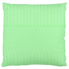 Mint Green White Stripes Large Flano Cushion Case (two Sides)