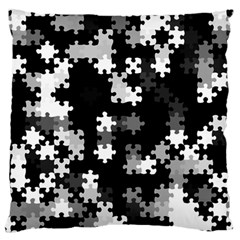 Black And White Jigsaw Puzzle Pattern Standard Flano Cushion Case (two Sides)