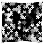 Black and White Jigsaw Puzzle Pattern Standard Flano Cushion Case (Two Sides) Back