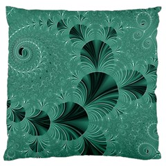 Biscay Green Black Spirals Standard Flano Cushion Case (one Side)