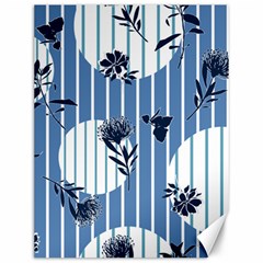 Stripes Blue White Canvas 12  X 16  by designsbymallika