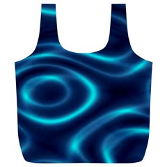 Blue Wavy Full Print Recycle Bag (xl) by Sabelacarlos