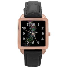 Galaxy Space Rose Gold Leather Watch  by Sabelacarlos