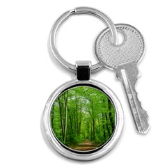 In The Forest The Fullness Of Spring, Green, Key Chain (round) by MartinsMysteriousPhotographerShop