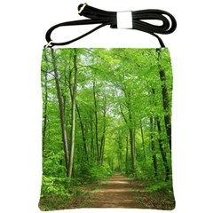 In The Forest The Fullness Of Spring, Green, Shoulder Sling Bag by MartinsMysteriousPhotographerShop