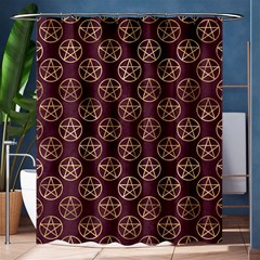 Golden Pentagram Shower Curtain 60  X 72  (medium)  by Angelandspot