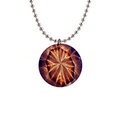 Sun Fractal 1  Button Necklace by Sparkle