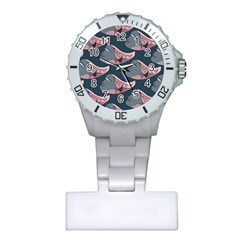 Doodle Queen Fish Pattern Plastic Nurses Watch by tmsartbazaar