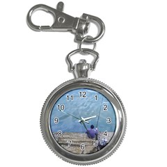 Senior Man Fishing At River, Montevideo, Uruguay001 Key Chain Watches by dflcprintsclothing