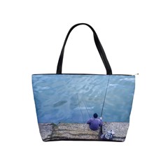 Senior Man Fishing At River, Montevideo, Uruguay001 Classic Shoulder Handbag by dflcprintsclothing