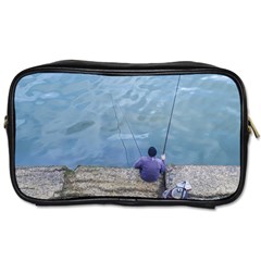 Senior Man Fishing At River, Montevideo, Uruguay001 Toiletries Bag (two Sides) by dflcprintsclothing