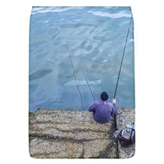 Senior Man Fishing At River, Montevideo, Uruguay001 Removable Flap Cover (l) by dflcprintsclothing