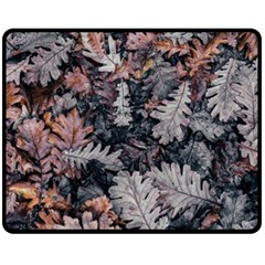 Autumn Leafs Double Sided Fleece Blanket (medium)  by Sparkle