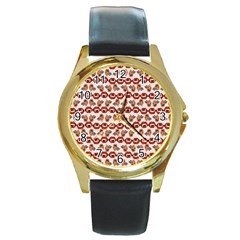 Halloween Round Gold Metal Watch by Sparkle