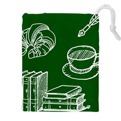 Books And Baked Goods Pattern Drawstring Pouch (5xl) by DithersDesigns