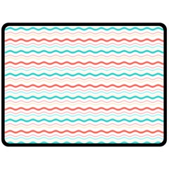 Aqua Coral Waves Fleece Blanket (large)  by CuteKingdom