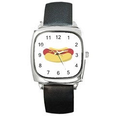 Hotdog Square Metal Watch by CuteKingdom