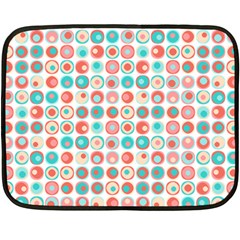 Aqua Coral Circles Fleece Blanket (mini) by CuteKingdom