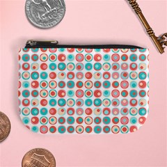 Aqua Coral Circles Mini Coin Purse by CuteKingdom