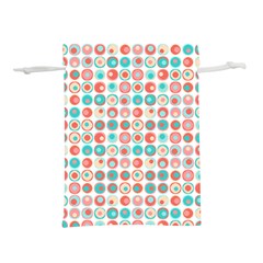 Aqua Coral Circles Lightweight Drawstring Pouch (l) by CuteKingdom