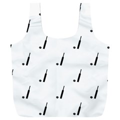 Black And White Cricket Sport Motif Print Pattern Full Print Recycle Bag (xxxl) by dflcprintsclothing