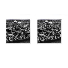 Motorcycle Riders At Highway Cufflinks (square) by dflcprintsclothing