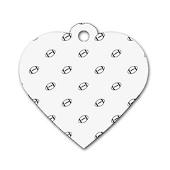 American Football Ball Motif Print Pattern Dog Tag Heart (two Sides) by dflcprintsclothing