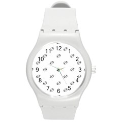 American Football Ball Motif Print Pattern Round Plastic Sport Watch (m) by dflcprintsclothing