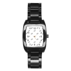 American Football Ball Motif Print Pattern Stainless Steel Barrel Watch by dflcprintsclothing