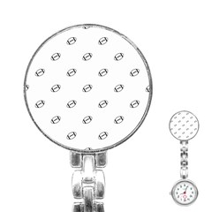 American Football Ball Motif Print Pattern Stainless Steel Nurses Watch by dflcprintsclothing