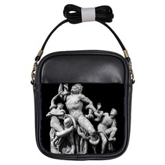 Laocoon Sculpture Over Black Girls Sling Bag by dflcprintsclothing