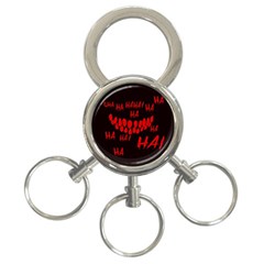 Demonic Laugh, Spooky Red Teeth Monster In Dark, Horror Theme 3-ring Key Chain by Casemiro