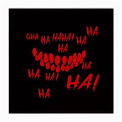 Demonic Laugh, Spooky Red Teeth Monster In Dark, Horror Theme Medium Glasses Cloth by Casemiro