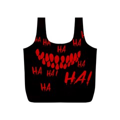 Demonic Laugh, Spooky Red Teeth Monster In Dark, Horror Theme Full Print Recycle Bag (s) by Casemiro