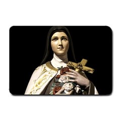 Virgin Mary Sculpture Dark Scene Small Doormat  by dflcprintsclothing