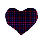 Bisexual Pride Checkered Plaid Standard 16  Premium Flano Heart Shape Cushions Back