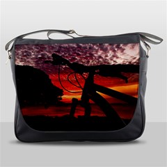 Mountain Bike Parked At Waterfront Park003 Messenger Bag by dflcprintsclothing