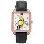 HI banana Rose Gold Leather Watch  Front