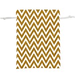 Chevron Gold  Lightweight Drawstring Pouch (XL) Front