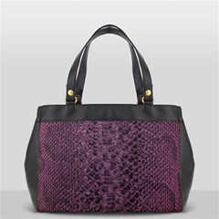 Purple Leather Snakeskin Design Oversize Office Handbag (2 Sides) by ArtsyWishy